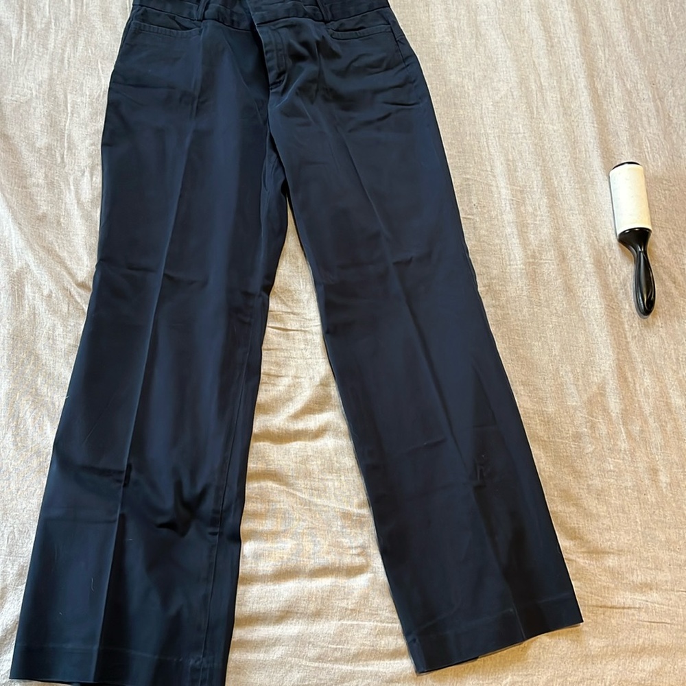 Womens straight leg stretch pant, navy blue